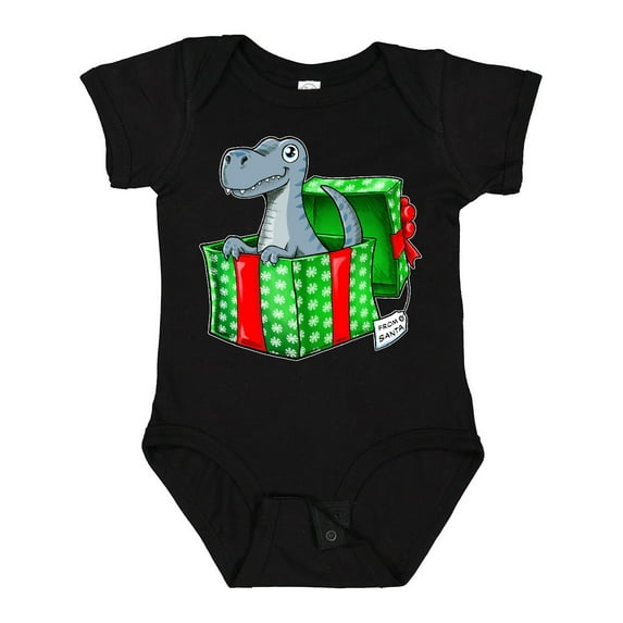 Inktastic Christmas Dinosaur Gift from Santa Boys or Girls Baby Bodysuit