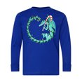 thumbnail image 1 of Inktastic Christmas Dragon with Candy Cane Long Sleeve Youth T-Shirt, 1 of 5