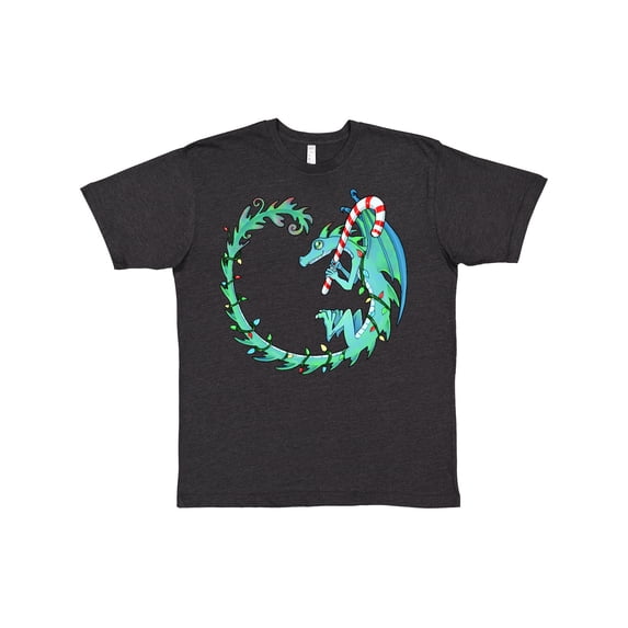 Inktastic Christmas Dragon with Candy Cane T-Shirt