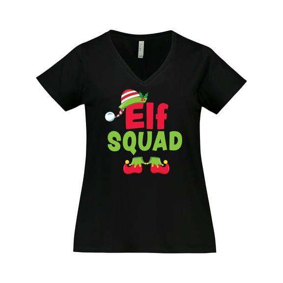 Inktastic Christmas Elf Squad Women's Plus Size V-Neck T-Shirt