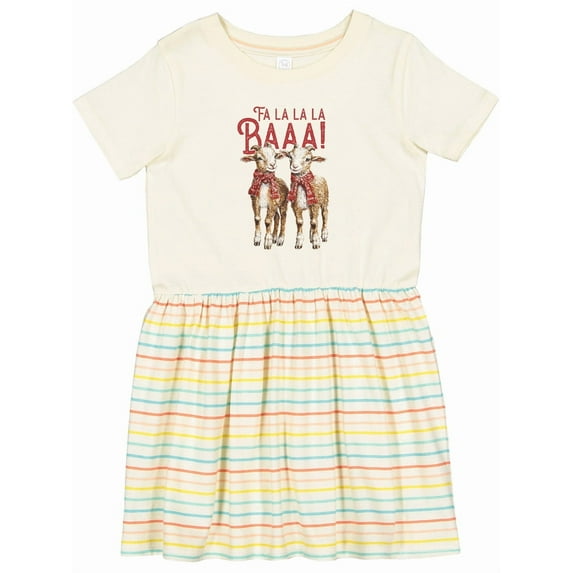 Inktastic Christmas Farm Goat Girls Toddler Dress