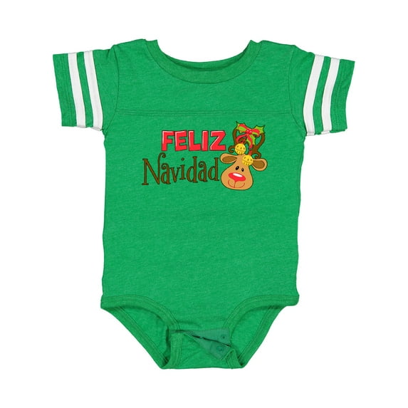 Inktastic Christmas Feliz Navidad with Cute Reindeer Boys or Girls Baby Bodysuit