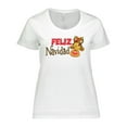 thumbnail image 1 of Inktastic Christmas Feliz Navidad with Cute Reindeer Women's Plus Size T-Shirt, 1 of 5