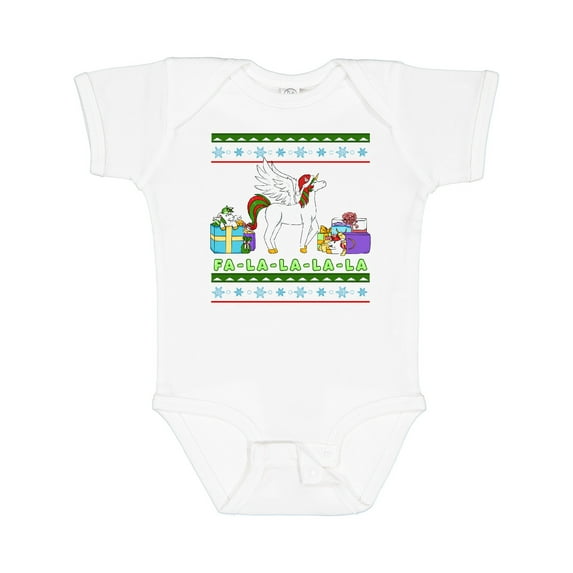 Inktastic Christmas Festive Unicorns Fa-La-La-La-La Boys or Girls Baby Bodysuit