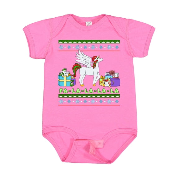 Inktastic Christmas Festive Unicorns Fa-La-La-La-La Boys or Girls Baby Bodysuit