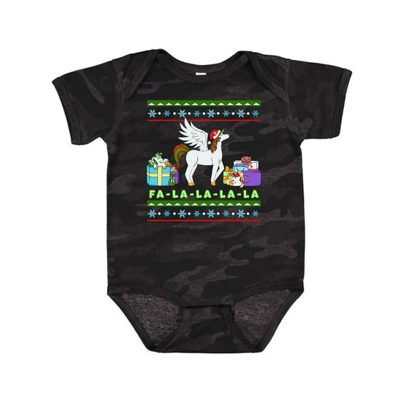Inktastic Christmas Festive Unicorns Fa-La-La-La-La Boys or Girls Baby Bodysuit