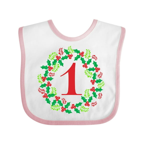 Inktastic Christmas First Birthday One Year Old Boys or Girls Baby Bib