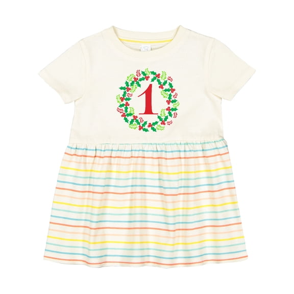 Inktastic Christmas First Birthday One Year Old Girls Baby Dress
