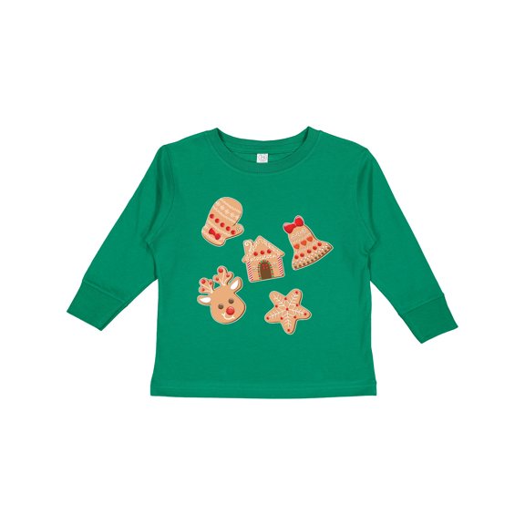 Inktastic Christmas Gingerbread Cookies Boys or Girls Long Sleeve Toddler T-Shirt