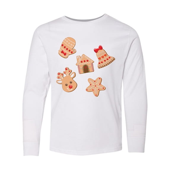 Inktastic Christmas Gingerbread Cookies Long Sleeve Youth T-Shirt