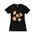 thumbnail image 1 of Inktastic Christmas Gingerbread Cookies Women's Plus Size V-Neck T-Shirt, 1 of 5
