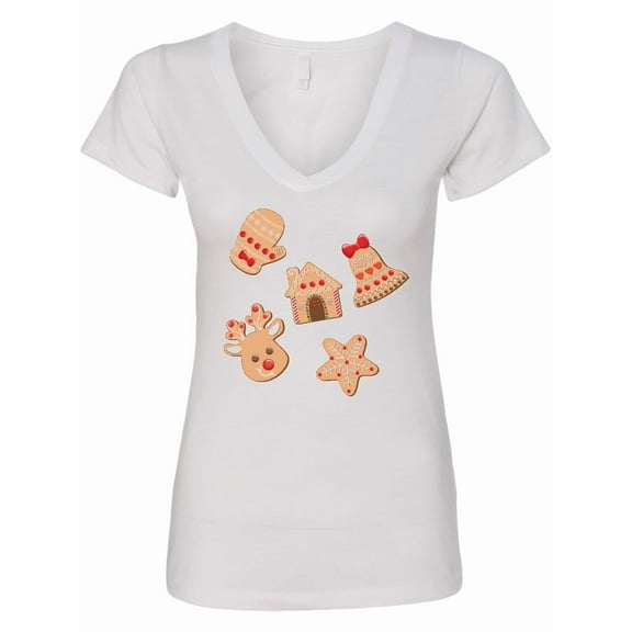 Inktastic Christmas Gingerbread Cookies Women's V-Neck T-Shirt