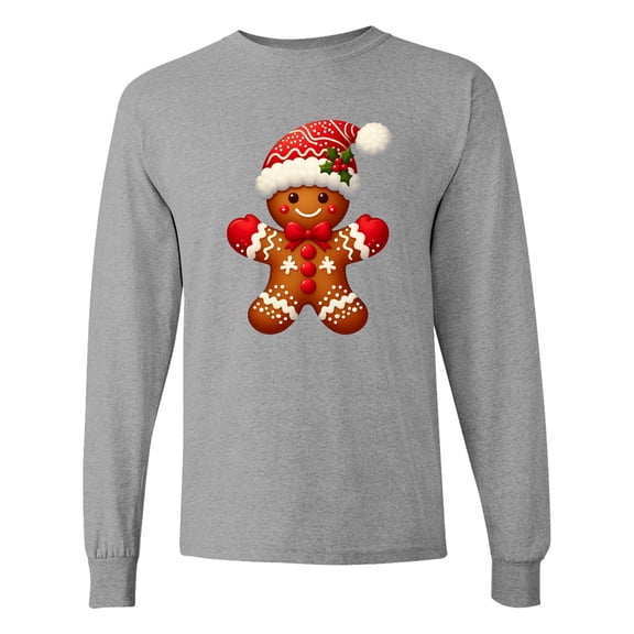Inktastic Christmas Gingerbread Man Long Sleeve T-Shirt