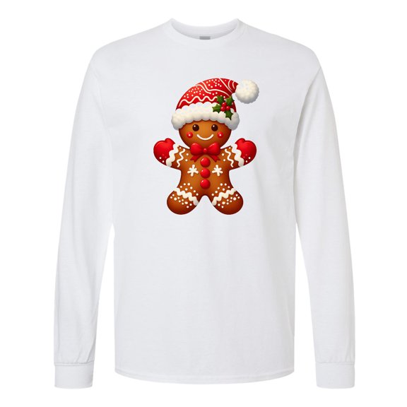 Inktastic Christmas Gingerbread Man Long Sleeve T-Shirt