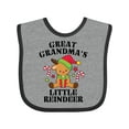 thumbnail image 1 of Inktastic Christmas Great Grandma's Little Reindeer with Candy Canes Boys or Girls Baby Bib, 1 of 4