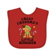 thumbnail image 1 of Inktastic Christmas Great Grandma's Little Reindeer with Candy Canes Boys or Girls Baby Bib, 1 of 4