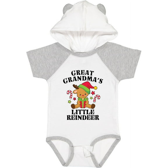 Inktastic Christmas Great Grandma's Little Reindeer with Candy Canes Boys or Girls Baby Bodysuit