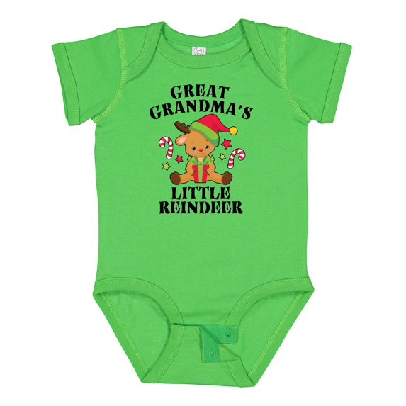Inktastic Christmas Great Grandma's Little Reindeer with Candy Canes Boys or Girls Baby Bodysuit