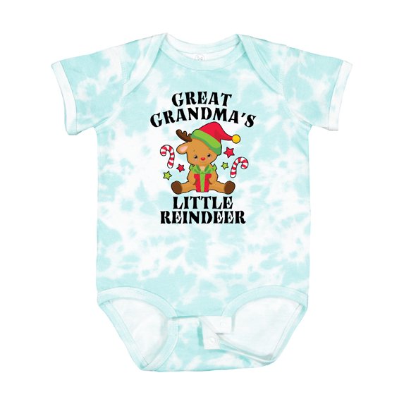 Inktastic Christmas Great Grandma's Little Reindeer with Candy Canes Boys or Girls Baby Bodysuit