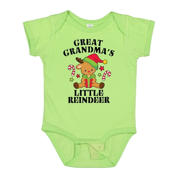 Inktastic Christmas Great Grandma's Little Reindeer with Candy Canes Boys or Girls Baby Bodysuit