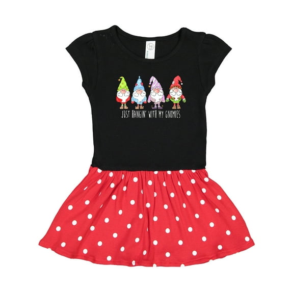 Inktastic Christmas Hangin With my Gnomies Gift Toddler Girl Dress