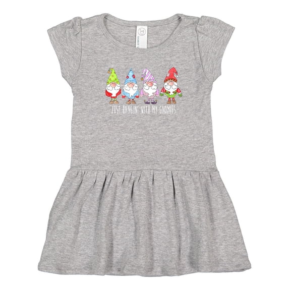 Inktastic Christmas Hangin With my Gnomies Girls Toddler Dress