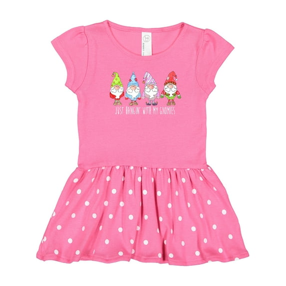 Inktastic Christmas Hangin With my Gnomies Girls Toddler Dress