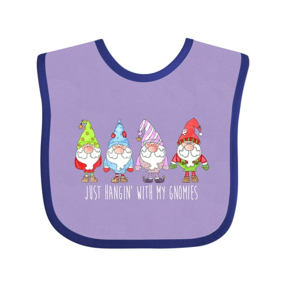 Inktastic Christmas Hangin with My Gnomies Boys or Girls Baby Bib