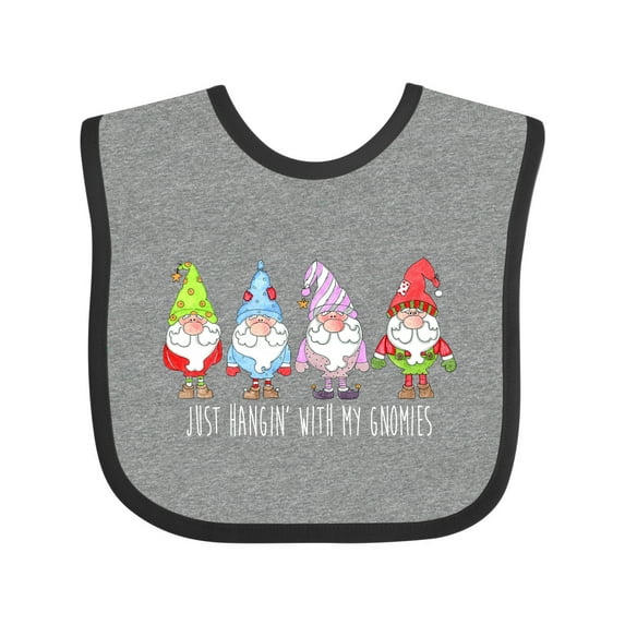 Inktastic Christmas Hangin with My Gnomies Boys or Girls Baby Bib