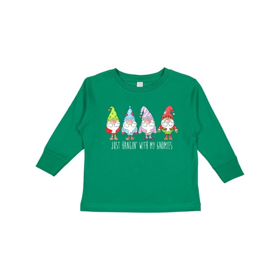 Inktastic Christmas Hangin with My Gnomies Boys or Girls Long Sleeve Toddler T-Shirt