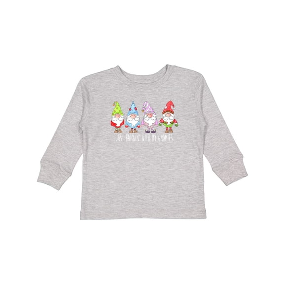 Inktastic Christmas Hangin with My Gnomies Boys or Girls Long Sleeve Toddler T-Shirt