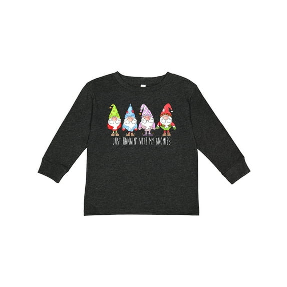 Inktastic Christmas Hangin with My Gnomies Boys or Girls Long Sleeve Toddler T-Shirt