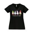 thumbnail image 1 of Inktastic Christmas Hangin with My Gnomies Women's Plus Size V-Neck T-Shirt, 1 of 5