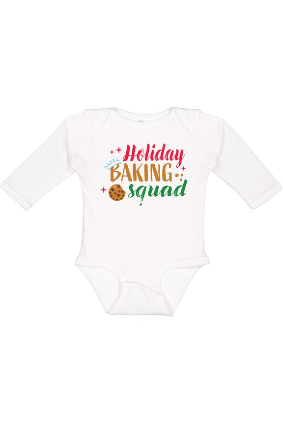 Christmas Holiday Baking Squad Boys or Girls Long Sleeve Baby Bodysuit