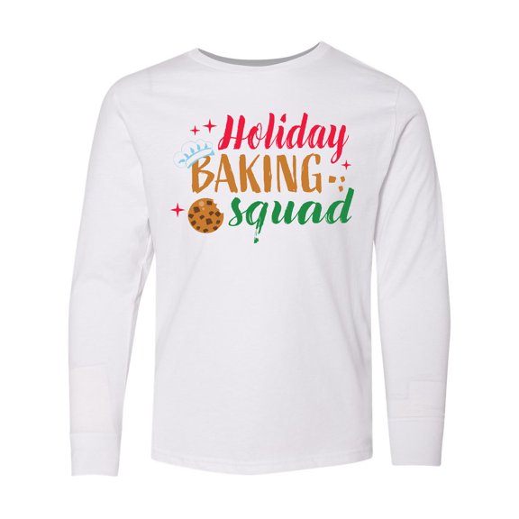 Inktastic Christmas Holiday Baking Squad Long Sleeve Youth T-Shirt