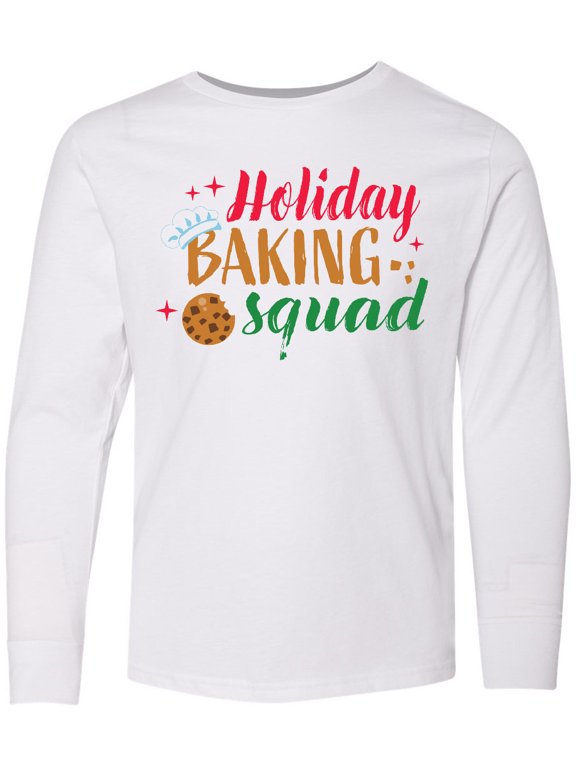 Christmas Holiday Baking Squad Long Sleeve Youth T-Shirt