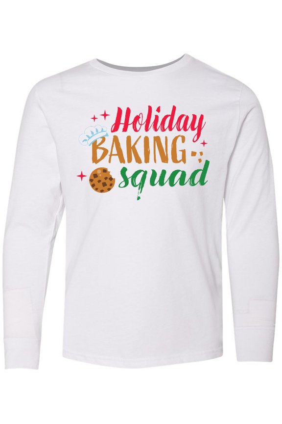 Christmas Holiday Baking Squad Long Sleeve Youth T-Shirt