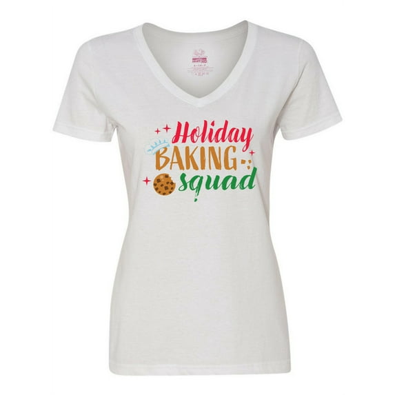 Inktastic Christmas Holiday Baking Squad Women's V-Neck T-Shirt
