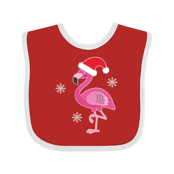 Inktastic Christmas Holiday Cute Flamingo Girls Baby Bib