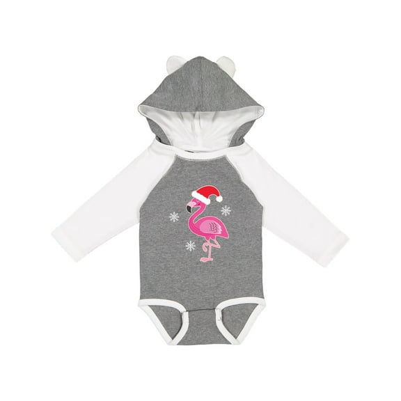 Inktastic Christmas Holiday Cute Flamingo Girls Long Sleeve Baby Bodysuit