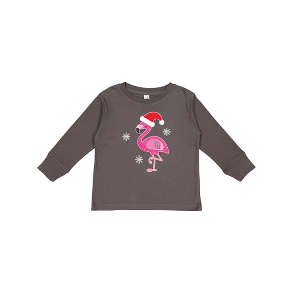 Inktastic Christmas Holiday Cute Flamingo Girls Long Sleeve Toddler T-Shirt