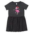 thumbnail image 1 of Inktastic Christmas Holiday Cute Flamingo Girls Toddler Dress, 1 of 5