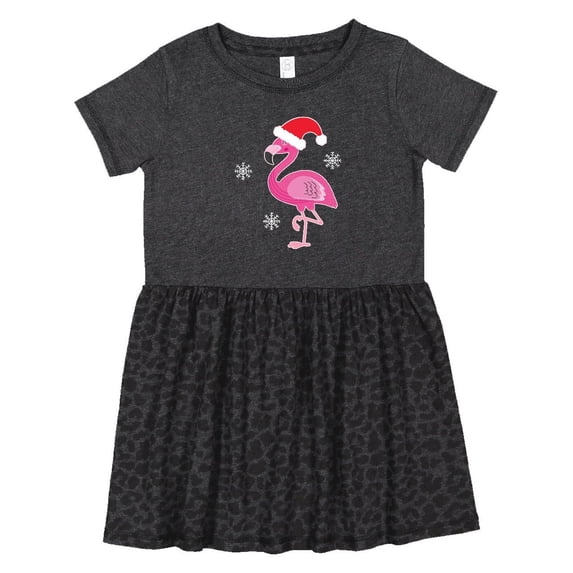 Inktastic Christmas Holiday Cute Flamingo Girls Toddler Dress
