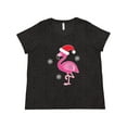 thumbnail image 1 of Inktastic Christmas Holiday Cute Flamingo Women's Plus Size T-Shirt, 1 of 5