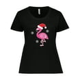 thumbnail image 1 of Inktastic Christmas Holiday Cute Flamingo Women's Plus Size T-Shirt, 1 of 5