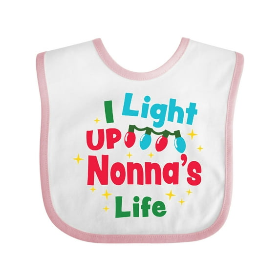 Inktastic Christmas I Light up Nonna's Life Boys or Girls Baby Bib