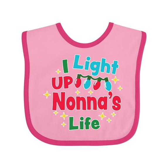 Inktastic Christmas I Light up Nonna's Life Boys or Girls Baby Bib