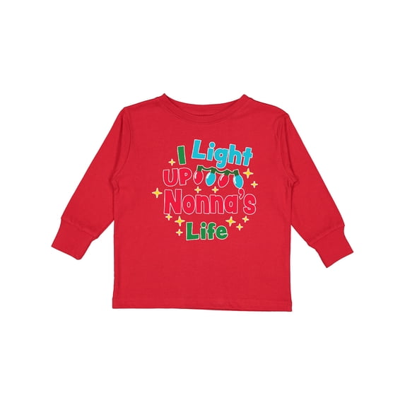 Inktastic Christmas I Light up Nonna's Life Boys or Girls Long Sleeve Toddler T-Shirt