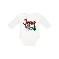thumbnail image 1 of Inktastic Christmas Jesus is the Reason with Green Plaid Tree Boys or Girls Long Sleeve Baby Bodysuit, 1 of 5