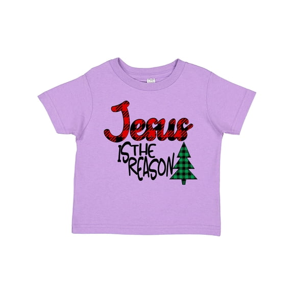 Inktastic Christmas Jesus is the Reason with Green Plaid Tree Boys or Girls Toddler T-Shirt